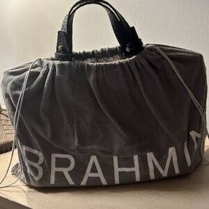 Brahmin Black Broc Embossed Crossbody Convertible Purse
